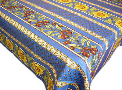 French coated tablecloth (Vallauris. blue)
